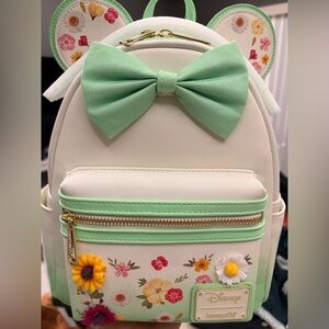 Loungefly Mint Green Backpack with Floral Design